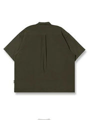 Voguable  Multi Pocket Lapel Shirt Loose Workwear Short Sleeve Button Blouse Men Women Vintage CityBoy Japan Premium Cargo Shirt voguable
