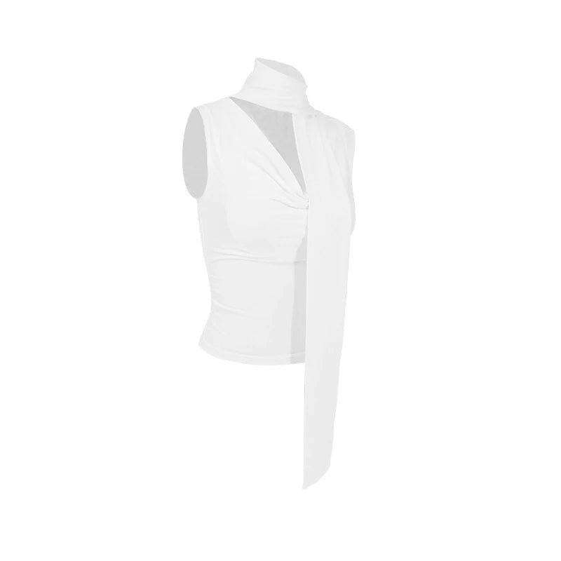 Solid Tank Summer New Women Sexy Sleeveless V-Neck Lady Top Fashion Bandage Streetwear Casual Slim Tank Elegant Knitted Clothing voguable