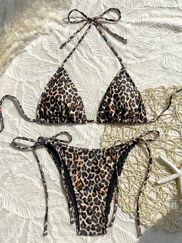 Voguable  Sexy Lace Up Polka Dot Vacation Bikinis Women Split Swimsuit Beach Bikini New All Season Backless Bikinis 2 Piece Set voguable