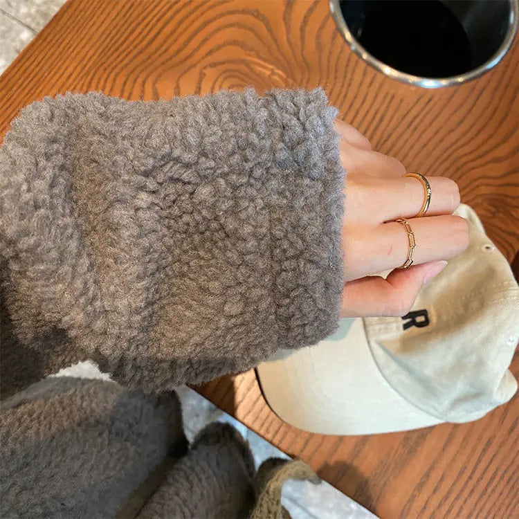 Women Oversized Parkas Hooded Thick Coat Ladies Soft Kawaii Jacket Double Sided Outerwear Autumn Winter Warm Long Sleeve Bomber voguable