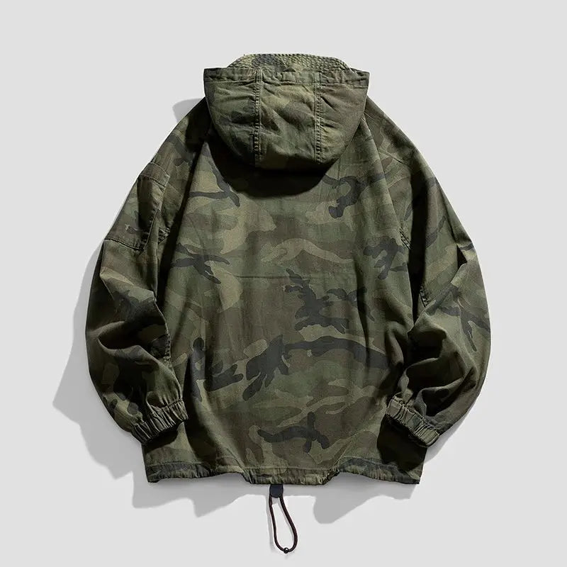 American Camouflage Hoody Mountaineering Suit Work Jacket Men's Hooded Jacket Spring Autumn Hip-hop Handsome Jacket voguable