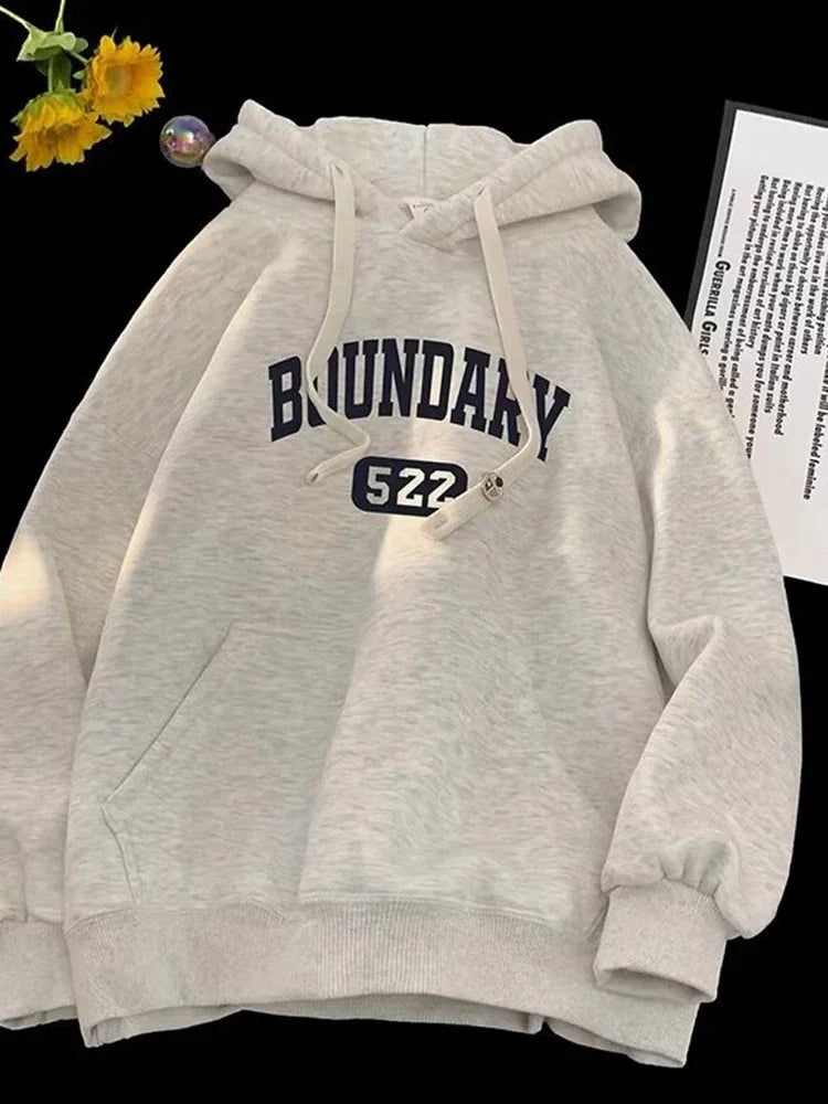 New Retro Casual High Street Hoodies For Men Autumn Letter Print Pullover Hooded Sweatshirts Oversized Y2K Hoody Clothing voguable