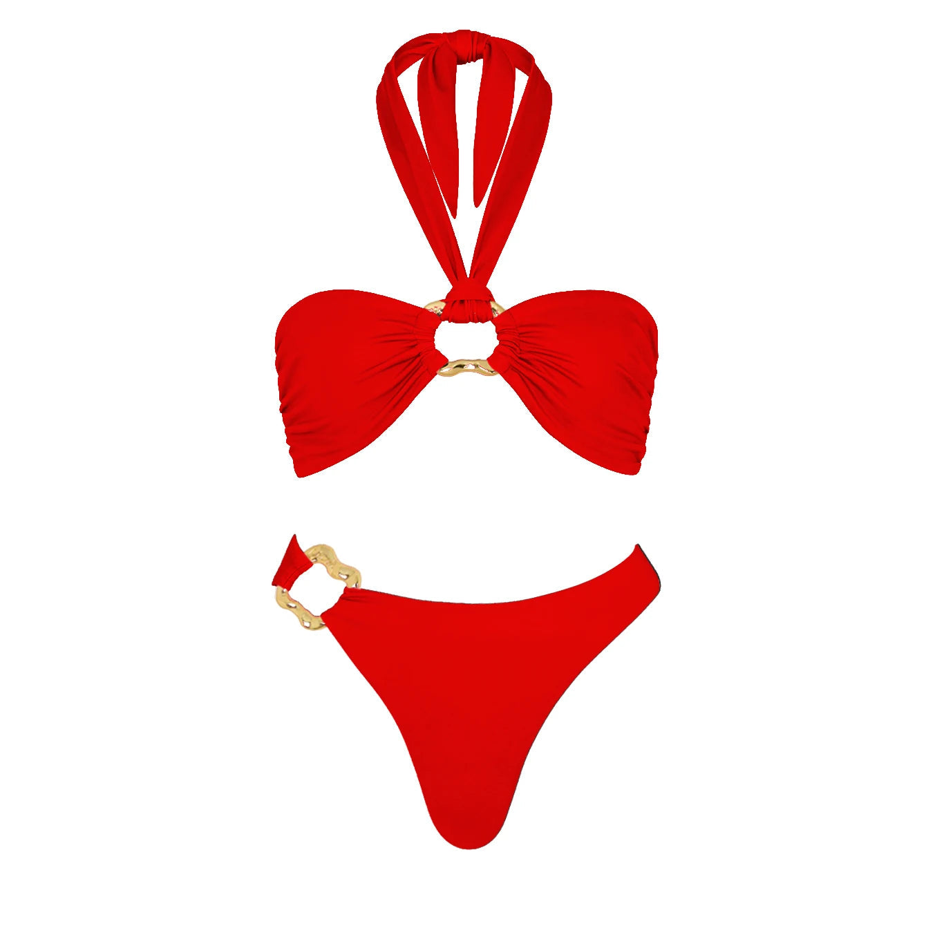 3Pcs Sexy Bikini Set With Cover Up Pearls White Swimsuit Women Halter Swimwear Female Off Shoulder Bathingsuit Biquini Beachwear voguable