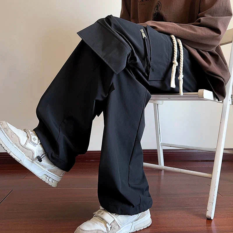 Men's Black Pants Hip Hop Streetwear Fashion Jogger Cargo Pants Men Oversize Wide Leg Trousers Male Japanese Pocket Safari Style gotmes-shop
