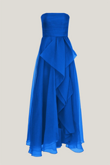 Voguable   Red Off Shoulder A-line Prom Dress Sexy Side High Split High-low Strapless Tulle voguable