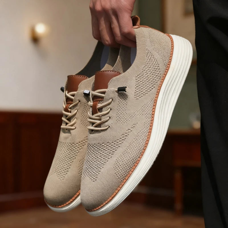 Voguable  Men Casual Walking Shoes Breathable Mesh Knit Sneakers Hot Selling Bestselle Lightweight Non-slip Flat Lace Up Running Shoes Men voguable