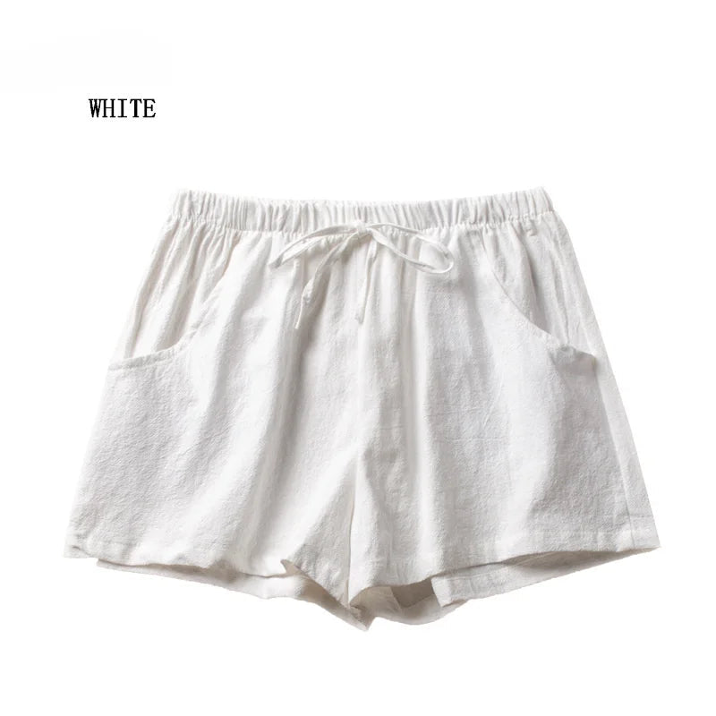 Casual Linen Shorts Women Gym Workout Shorts Cotton Short Pants High Waisted Black Ladies Short Femme Women Shorts Sport Femme voguable