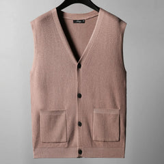 Large knitted sweater, men's new cardigan vest, autumn and winter large loose fat sweater. voguable