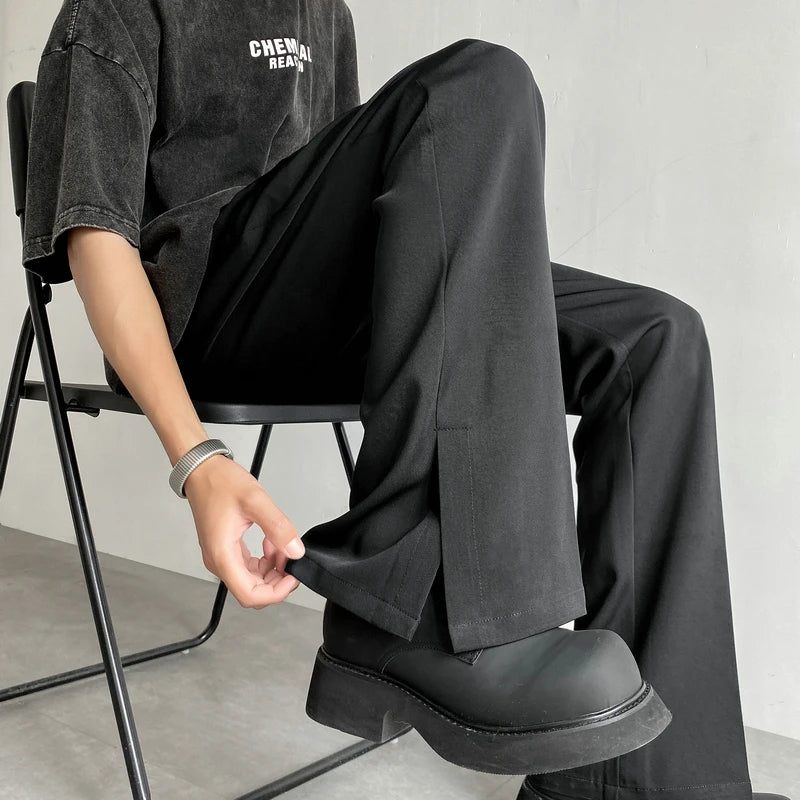 Voguable Brown Black Suit Pants Men Fashion Social Men Dress Pants Korean Loose Casual Flared Pants Men Office Formal Trousers M-2XL voguable