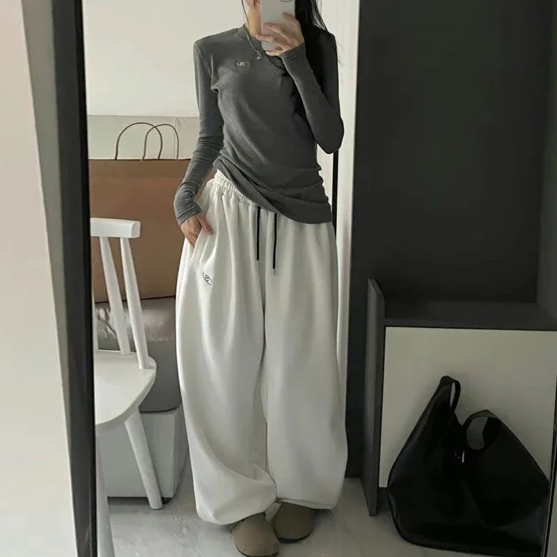 Winter Fleece Harem Pants for Women Y2K High Waist Oversized Loose Sweatpants Fashion Streetwear All-Match Drawstring Trousers voguable