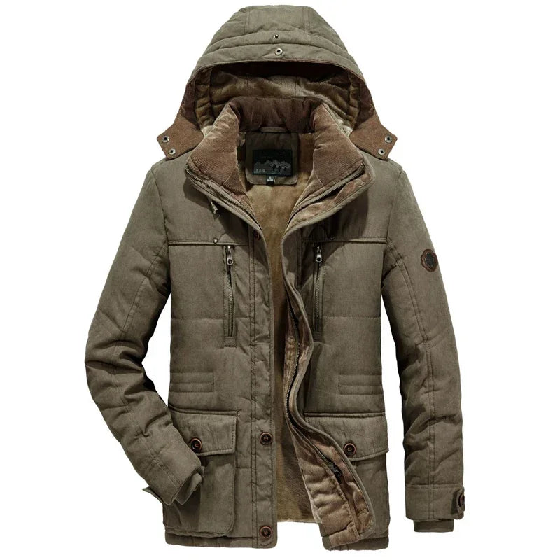 Men Outdoor Jacket Men New Hat Windbreakers Parka Waterproof Fleece Hooded Men's Coats Men's Leisure Velvet Thick Warm Coat voguable