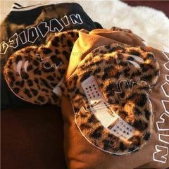 Love Embroidered Jacket Women Clothing Street Vintage Leopard Print Flocking Coat Women Jacket Loose Jackets for Women Clothes