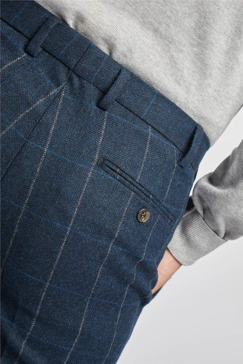 Voguable  New Men's Suit Two Buttons 2 Pieces Blazer Pants Buckle Work Wool Wear Checkered Wedding Prom voguable
