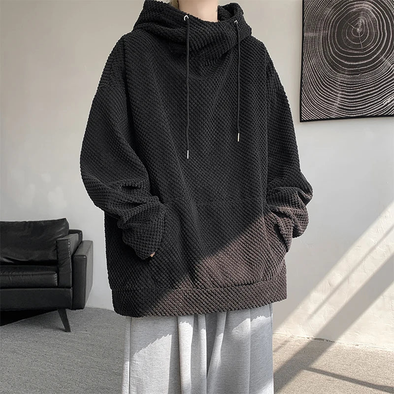 Voguable  Harajuku Corduroy Hoodies Men High Quality Streetwear Loose Y2k Hip Hop Hooded Sweatshirts Couple Clothing Female Pullovers voguable