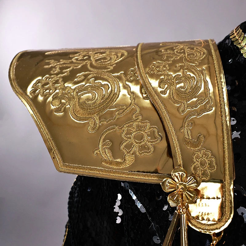 Rumi Zoey Mira Cosplay KPop Demon Hunters Cosplay Costume Wig Women Black Golden Suit Halloween Party Role Playing Outfit voguable