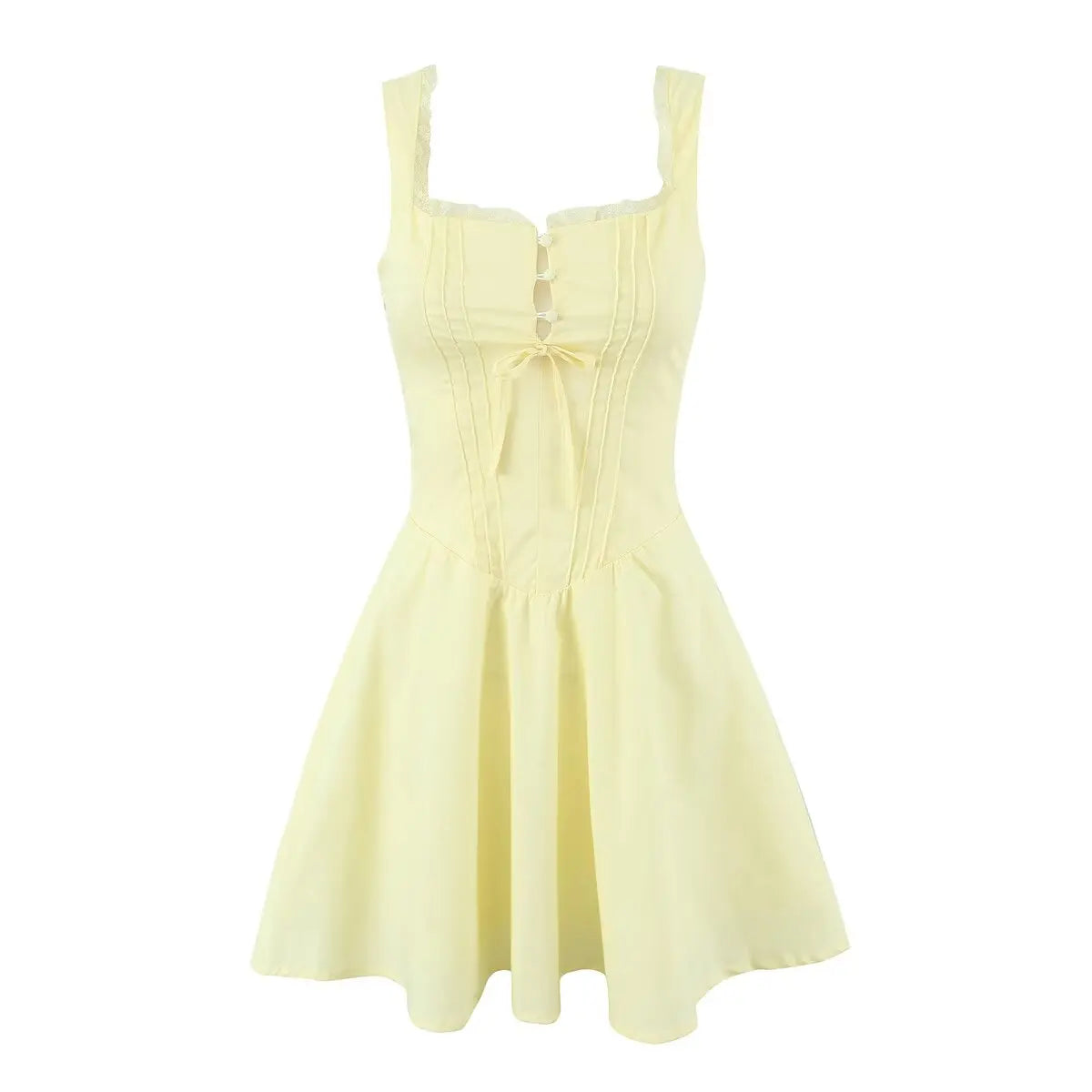 New  Women Blue Elegant Party Mini Dresses Sexy Sleeveless Low Waist A-line Summer Dress Lace Up Back Robe voguable