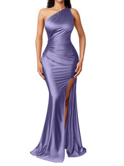 Voguable  Women's Sleeveless Sloping Shoulders Gown Backless High Slit Sexy Mermaid Dress Evening Dress Elegant Ball Gown voguable
