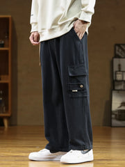 Autumn New Cargo Pants Men Multi-Pockets Cotton Casual Wide Pants Male Workwear Loose Straight Trousers Big Size 7XL 8XL voguable