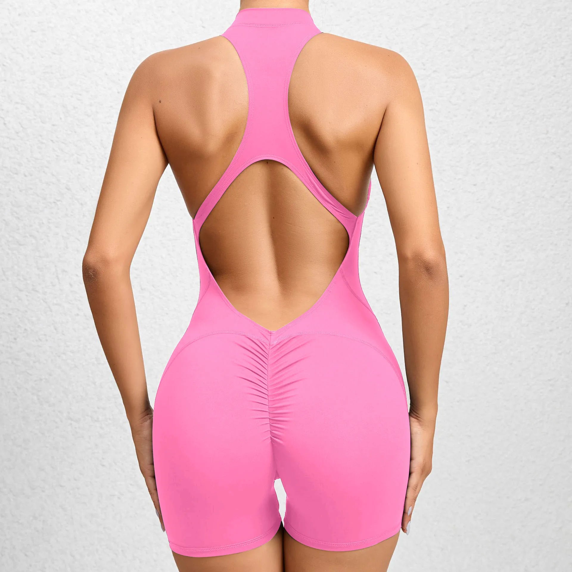 Voguable  Women V Backless Jumpsuit Workout Bodysuit Sleeveless Gym Bodycon Sportswear Fitness Yoga Suit One Piece Outfit voguable