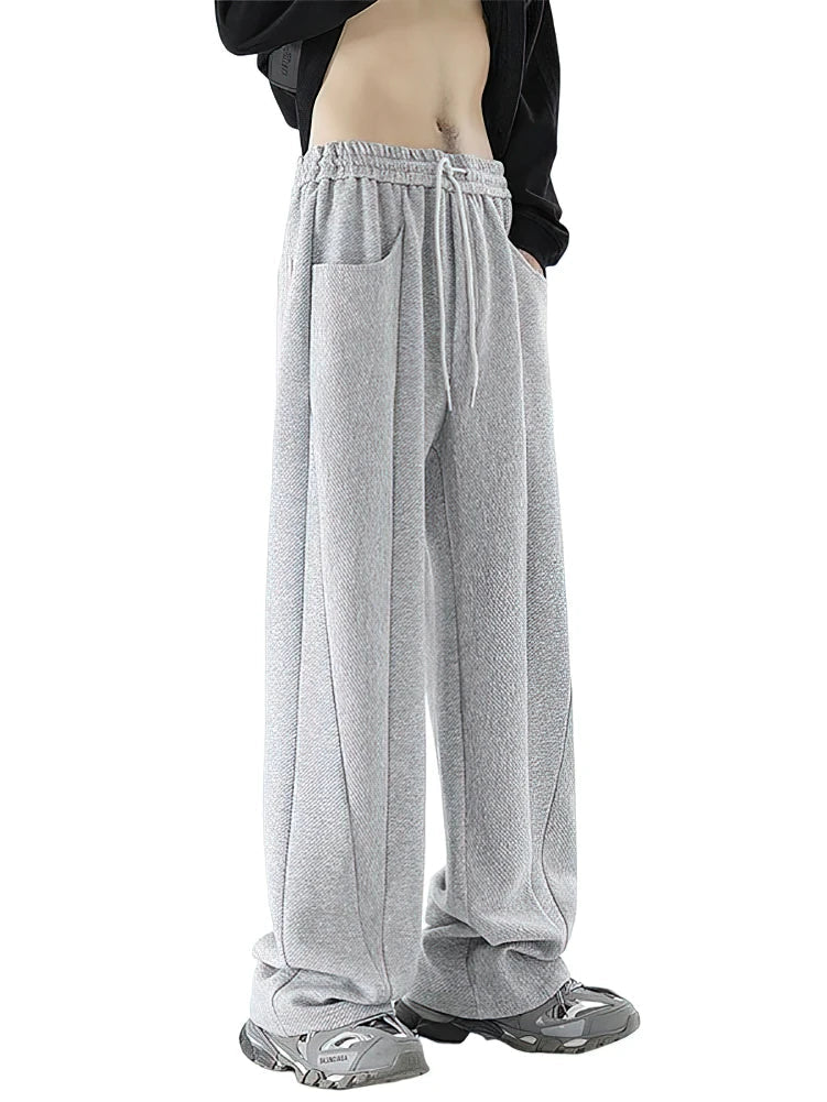 Voguable  Y2k Flared Sweatpants Men Streetwear Sport Straight Heavy Duty Wide Leg Casual Pants Outdoor Hiking Long Trousers Male voguable