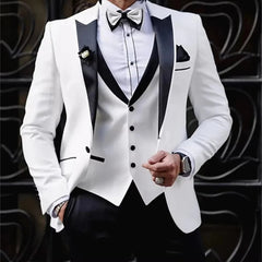Voguable  Jacket+Vest+Pant High Quality Wedding Groomsmen Suit 3 piece Men Simple Business Elegant Fashion Job Interview Gentleman Suit voguable