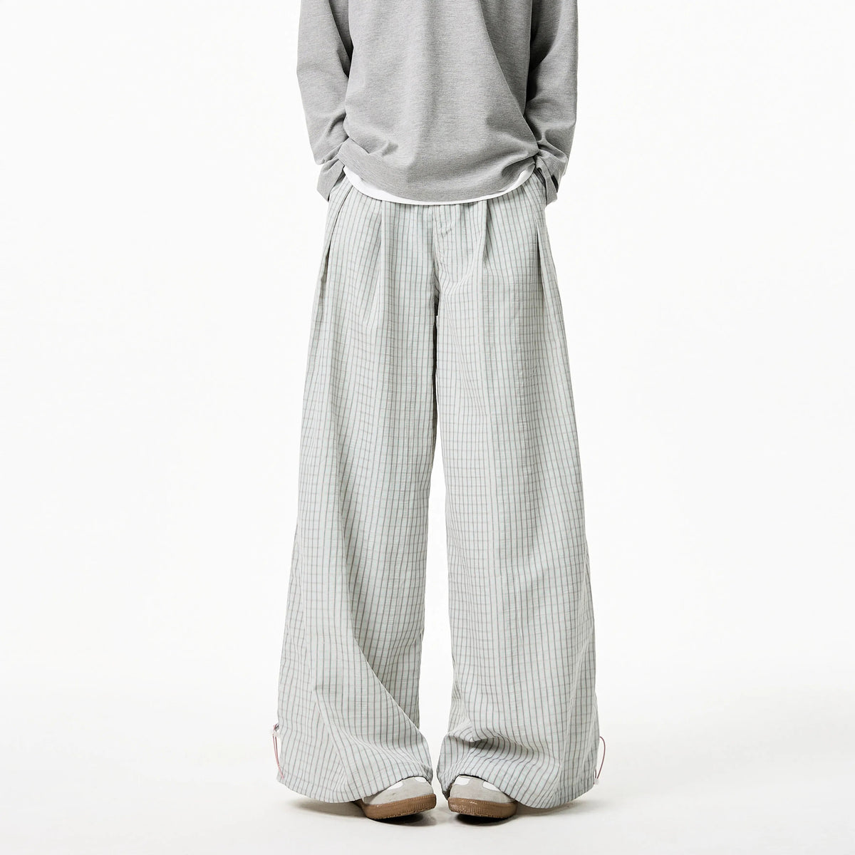 Summer Loose Wide Leg Striped Trousers Unisex High Street Fashion Trendy Casual Wear Oversize Streetwear Long Pants Lightweight voguable