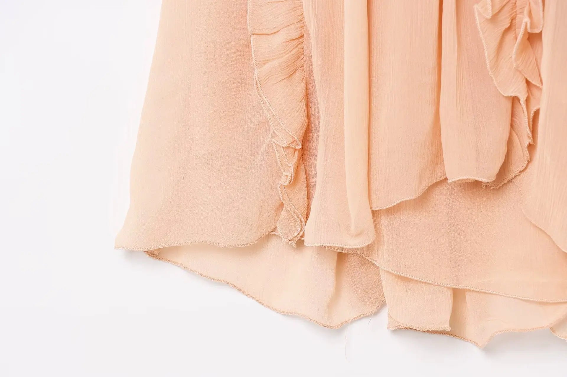 Fashion Ruffle Chic Summer Tank Top For Women Chiffon Solid Color Loose Sleeveless Top V Neck Sweet Hic Woman Vest 2025 New voguable