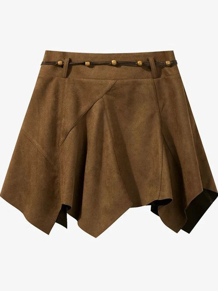 Y2K Streetwear Mini Skirt Women High Waist Vintage Sexy Irregular A Line Skirts Fall American Harajuku Retro Hip Hop Skirt New voguable