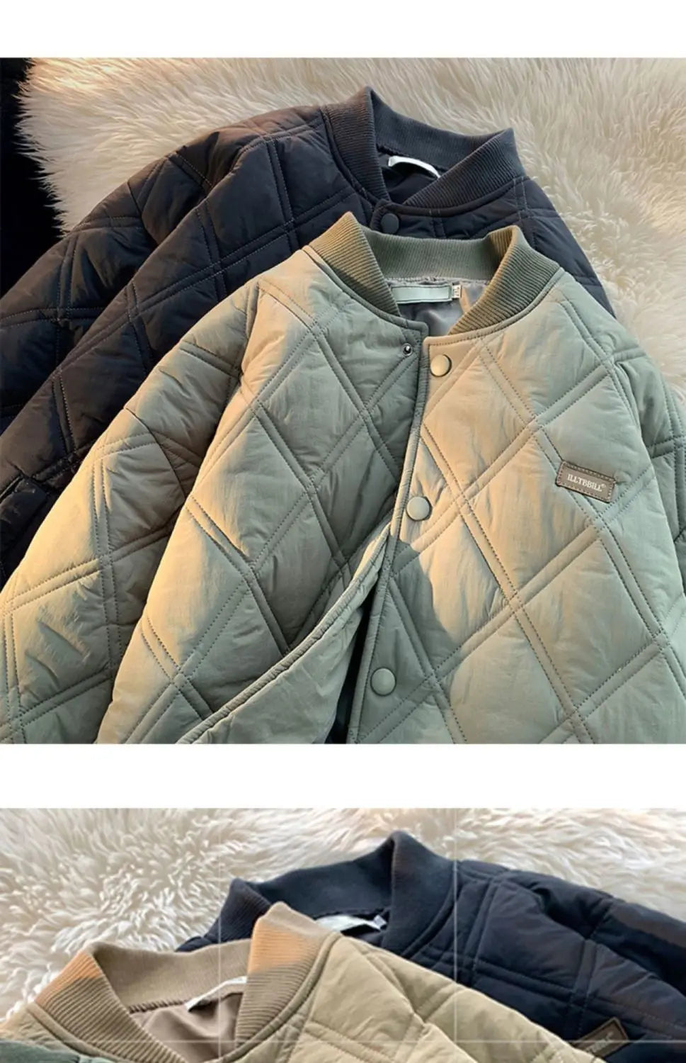 Winter Men's Jacket Stand Collar Thicken Button Windproof Baseball Jackets Casual Solid Warm Couples High Street Padded Clothes voguable