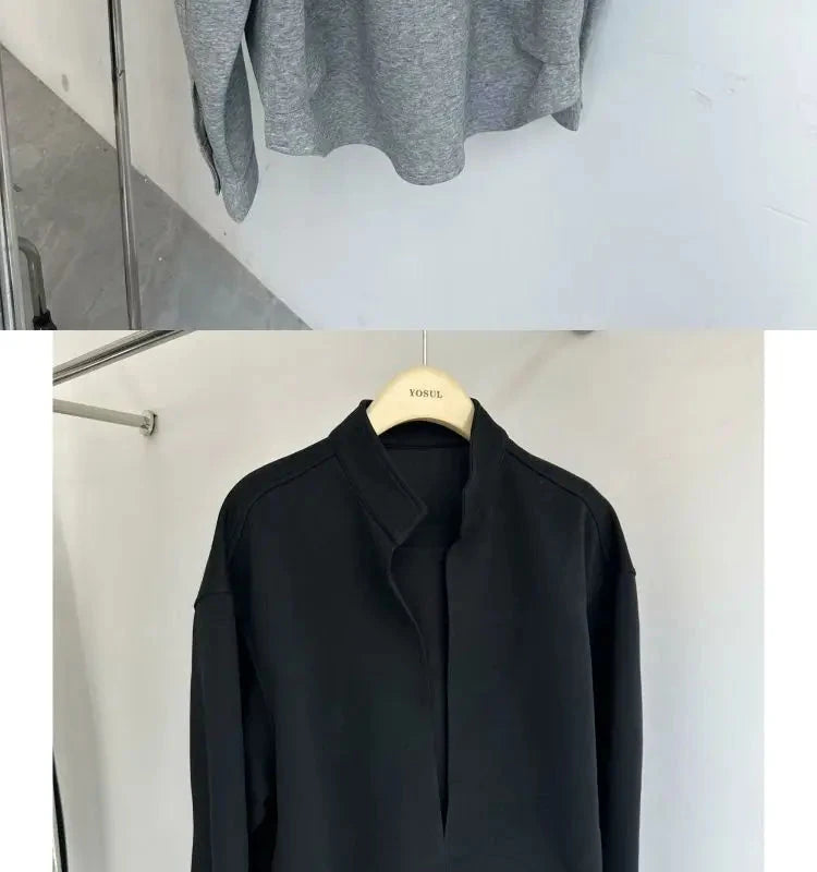 Korean Casual Sports High-end Suit Autumn Sweatshirt Fake Two-piece Spring Fashion Trend Casual Loose Suit Aesthetic Academy voguable