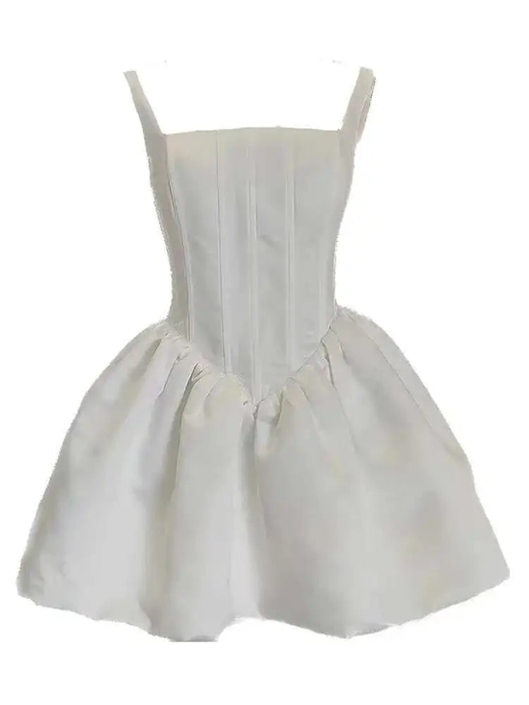 Women's Minimalist Strapless Dresses Slash Collar High Waist Sleeveless Slim Elegant Dress Female Autumn 2025 New voguable