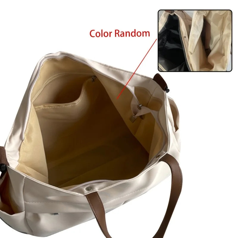 Stylish Nylon Women Tote Bag Shoulder Bag Featuring Two Pockets Large Capacity Commuting Handbag voguable