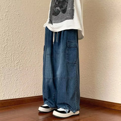 Y2k Style Casual Hip Hop Jeans for Men Wide Leg Loose Straisht Cargo Trousers Harajuku Streetwear Fashion Pants New for Male voguable