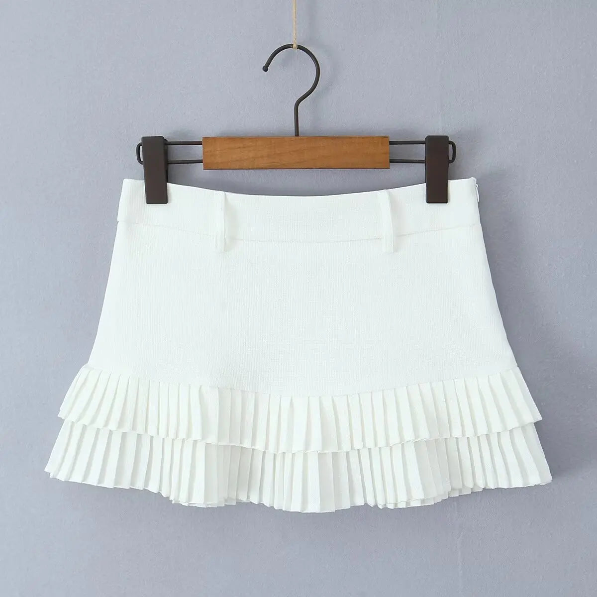 Cool Girl Y2K Pleated Mini Skirt Sexy Low Waist Short Skater Skirts With Shorts Lining voguable