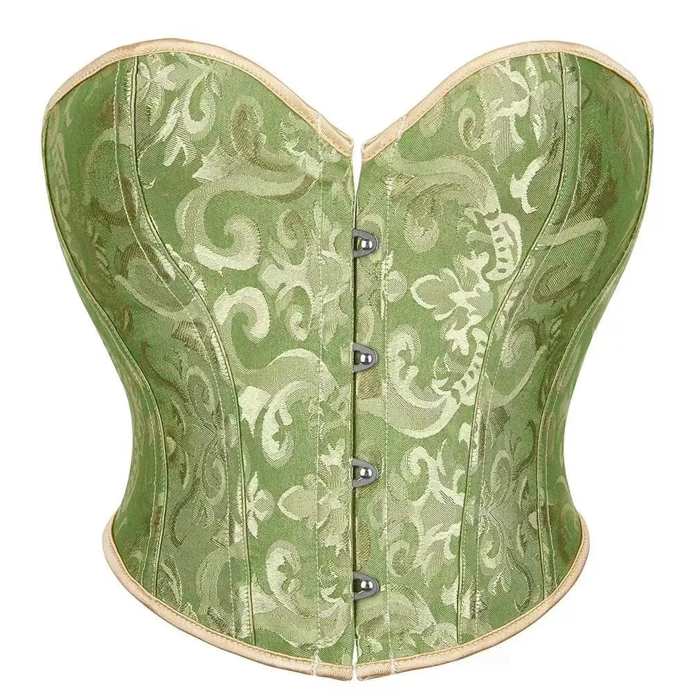 Voguable New Stylish Short Torso Waist Trainer Corset Bustier Crop Tank Top Corselet Pink White Green Red Beige Korset voguable