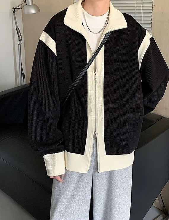 Voguable  Knitted Sweaters for Men Aesthetic Jacket Man Clothes Cardigan Coat Zip-up Zipper Collared Green Knitwears Cotton Mode Neck A S voguable