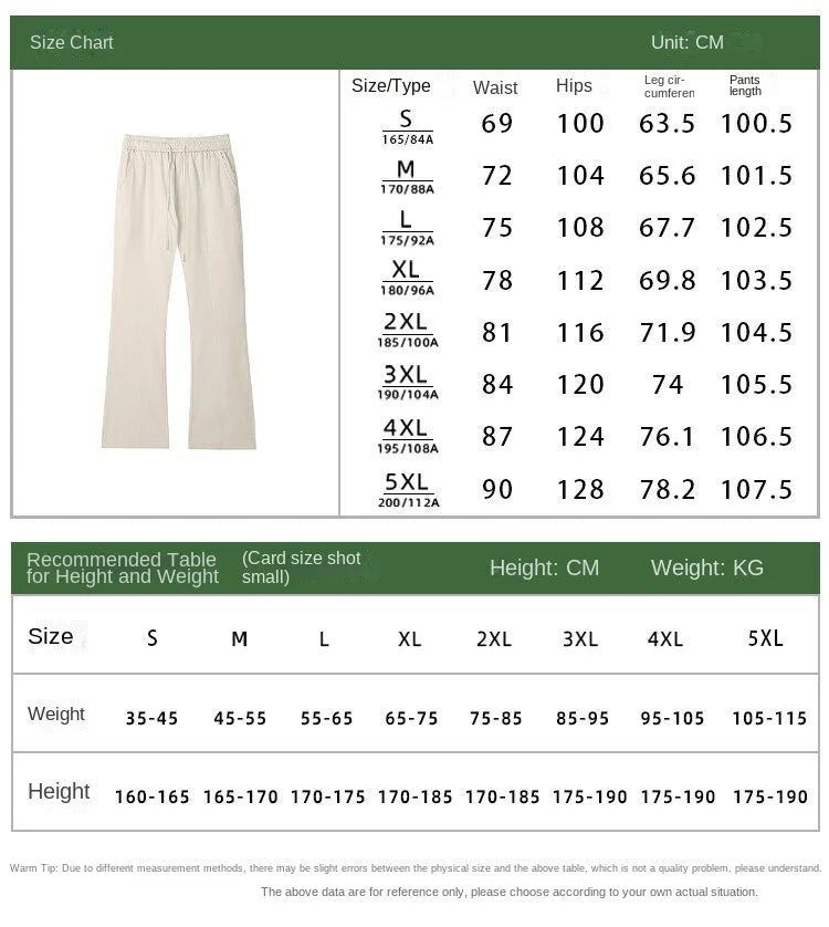 Voguable  American Functional Micro-flare Men Spring and Autumn Loose Silhouette Floor Wide-leg Work Pants voguable