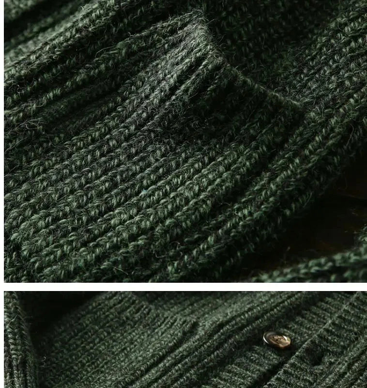 American High-end Knit Cardigan Men's Stand Collar Sweater Cardigan Korean 2025 New Spring Autumn New Sweater Button Jacket Chic voguable