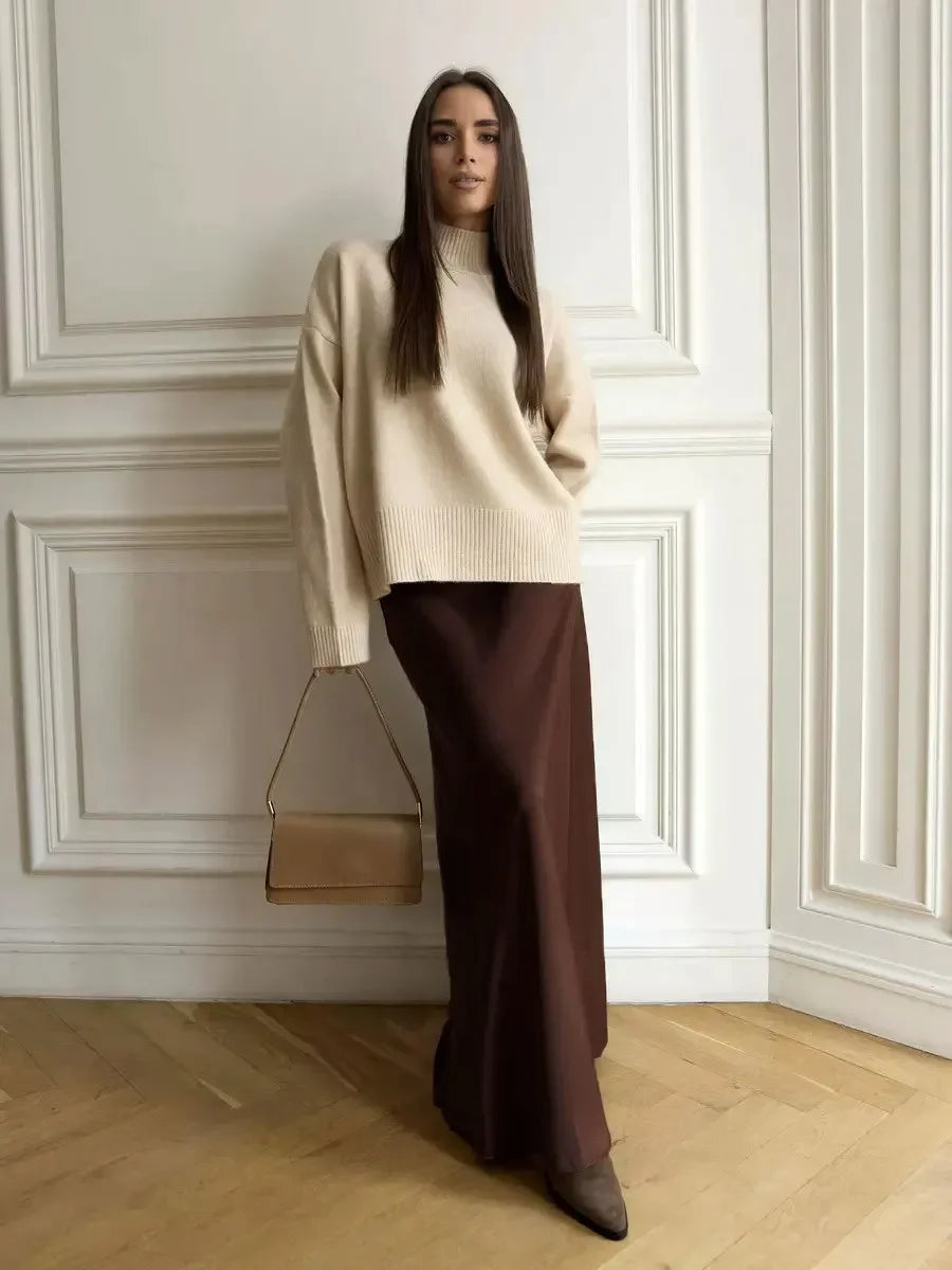 Casual Satin Women'S Skirt Spring Summer Fashion Loose High Waist Maxi Skirts Elegant Simple Slik Fishtail Skirt voguable