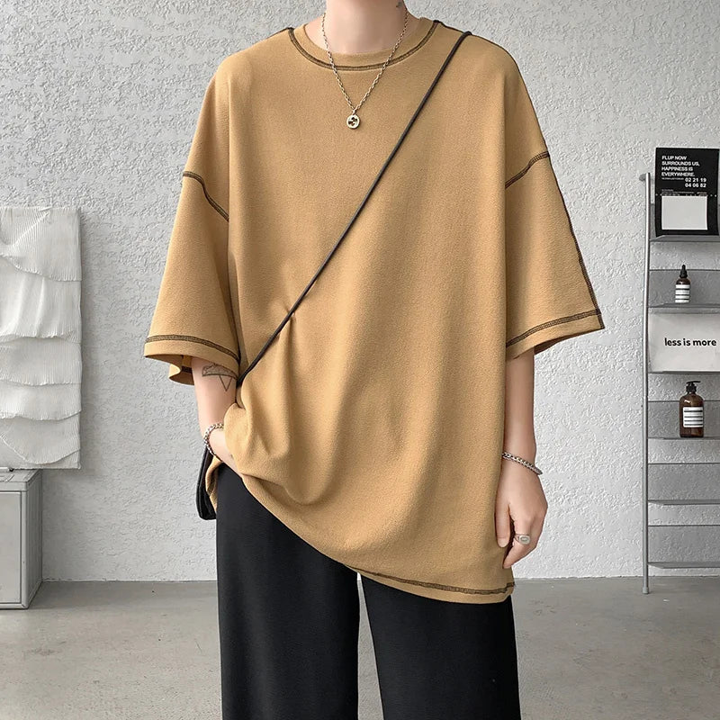 Summer Short Sleeve T-shirt Men Fashion Casual White Oversized T Shirt Men Streetwear Hip Hop Loose O-Neck Tshirt Mens Top S-2XL voguable