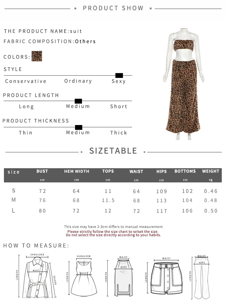 Voguable  Furry Leopard Print 2-Piece Set Women Punk Style Hottie Sleeveless Crop Vest+Wide Pants Trend Matching Street Suits voguable