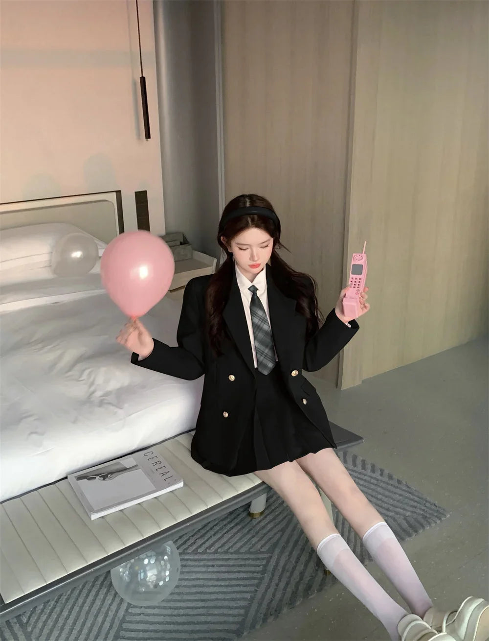 Voguable  Japanese Student JK School Uniform Korean Fashion Sweet Blazers School Girls Uniform Sexy Kawaii Mini Pleated Skirt Uniform Y2k voguable