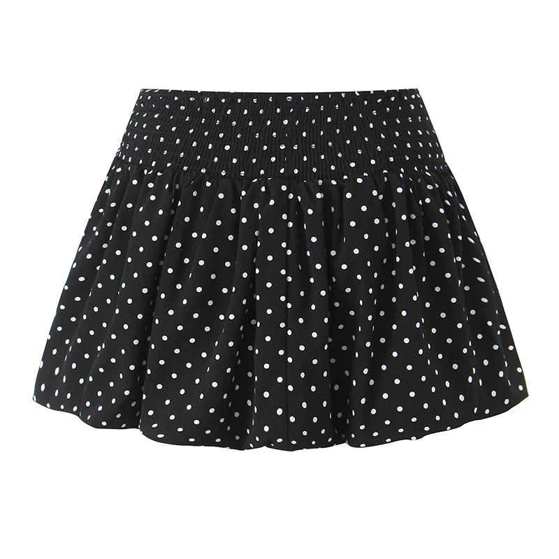 American Retro Elastic Waist Polka Dot Mini Skirt Women Holiday Summer Short Bud Skirts Y2K New voguable
