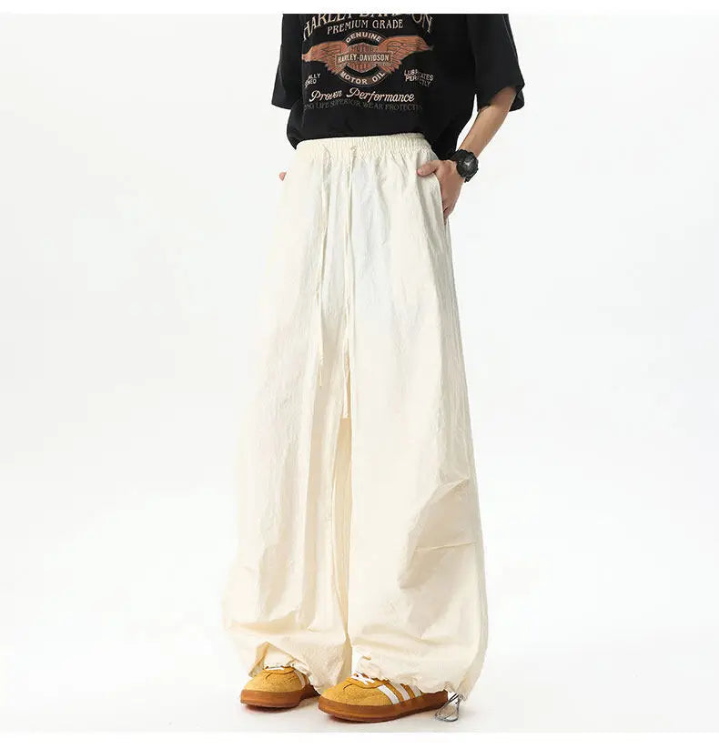 Unisex Pants Wide Leg Athletic Lounge Pants Spring Summer Lightweight Stretch Waist Casual Sportswear Joggers Loose Thin Comfort voguable