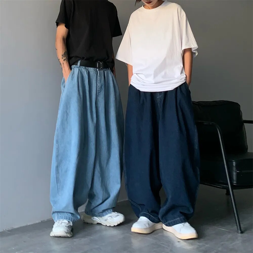 Straight Jeans Men Blue Loose Denim Trousers Neutral Y2K Jean Streetwear Casual Wide Jeans Mans Women Pants men Baggy men jeans voguable