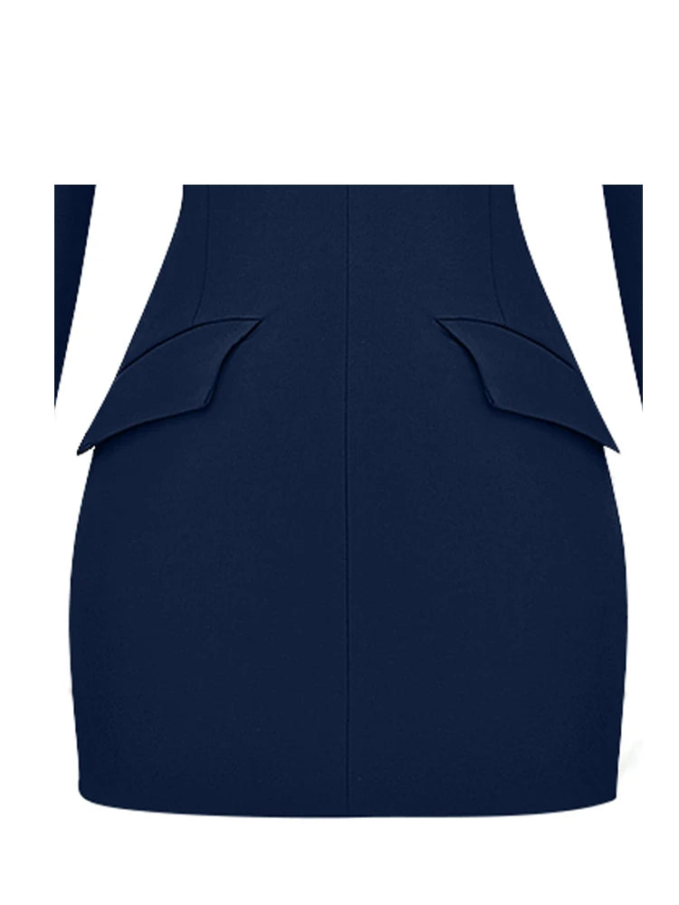 Voguable  Spring and Summer Fashion Women's Tight Dress with Pockets Long Sleeve Sexy and Stylish Mini Dress for Casual Wear voguable