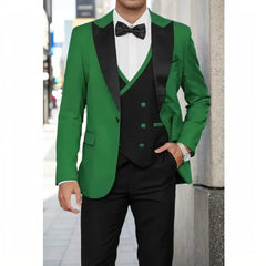 Voguable  Luxury 3-Piece Men's Tuxedo Suit Blazer Vest And Pants Set for Wedding Business Prom Elegant Ceremony Formal Men's Outfit voguable