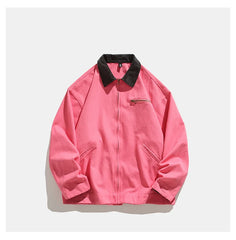 Voguable  Harajuku Jacket Men Spring 2024 New Hip hop Coat Streetwear Zipper Casual Retro Lapel Jackets Man voguable