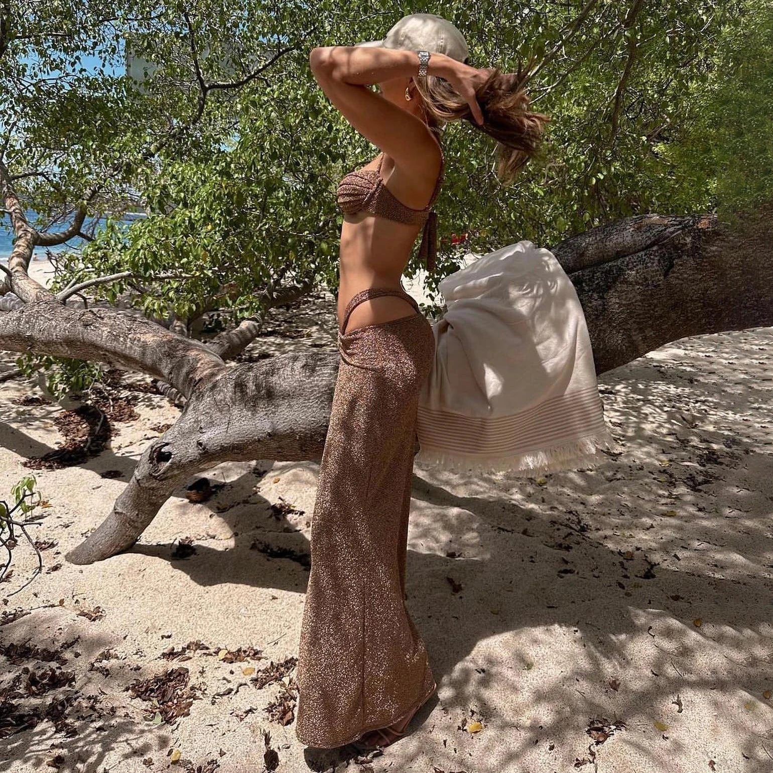 Shiny Bikini With Cover Up Sexy Swimsuit Women Push Up Swimwear Female Strappy Biquini Bathingsuit V Neck Bodysuit Beachwear voguable