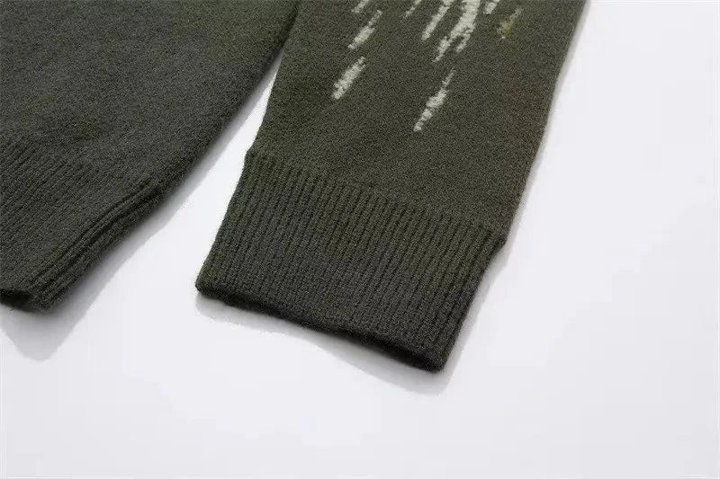 Japanese Trendy Men's Sweaters Light Luxury Knitted Color Clashing O Neck Long Sleeve Pullover Casual High Street Knitwear M-3XL voguable